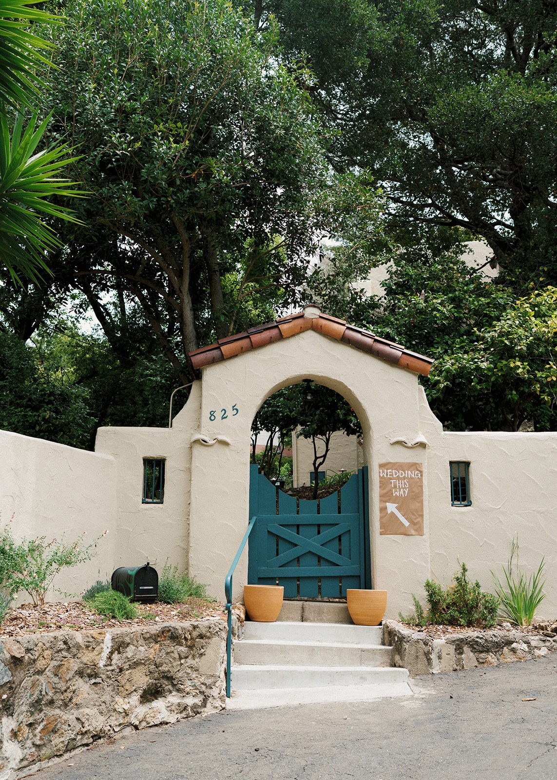 The illustrated venue gate in real life