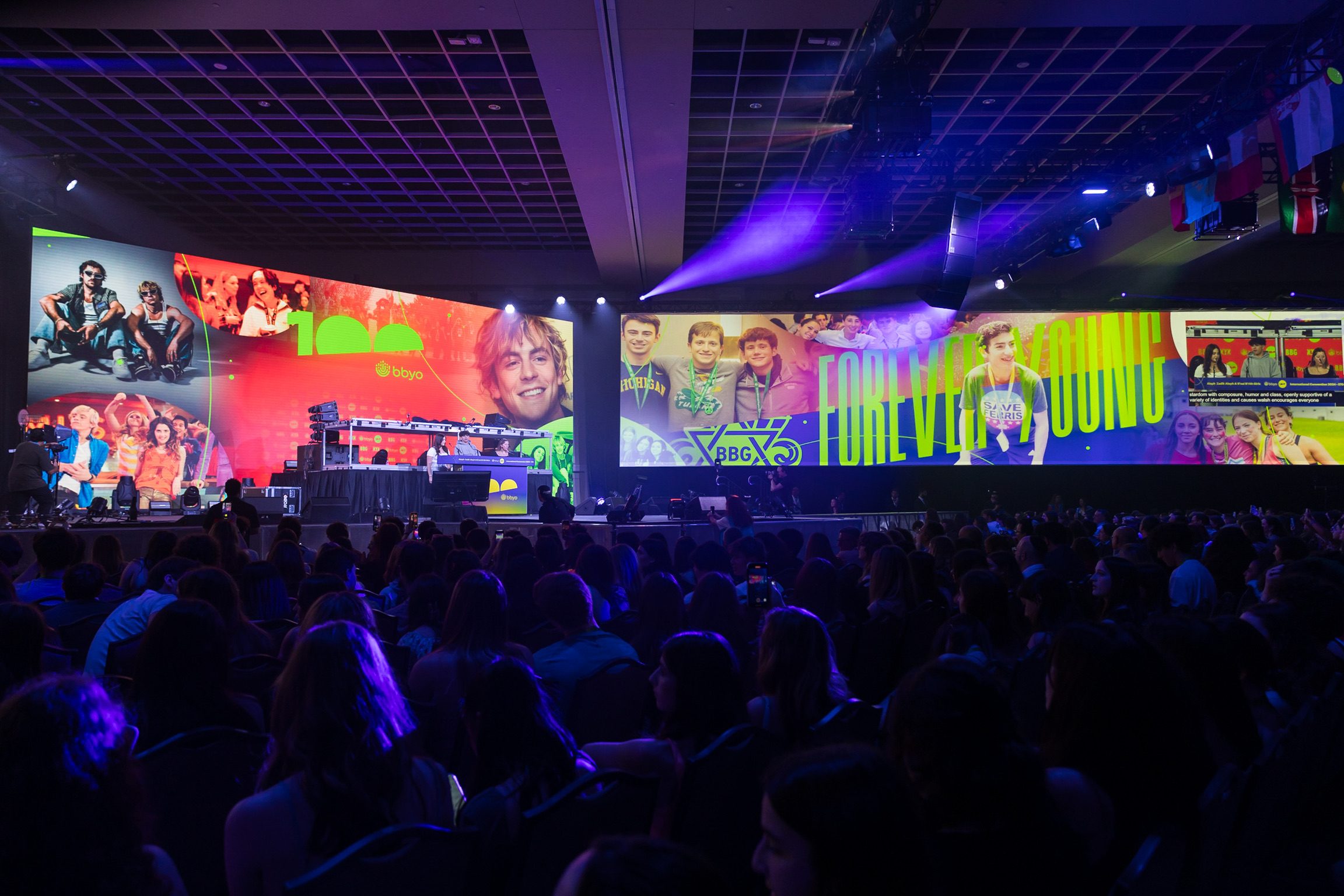 BBYO Centennial main-stage screen takeover